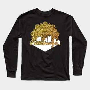 Pittsburgh Mandala Skyline Long Sleeve T-Shirt